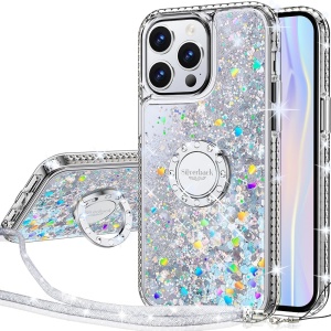 Husa de protectie cu snur pentru iPhone 15 Pro Silverback, TPU, multicolor, 6,1 inchi