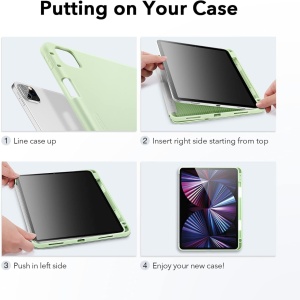 Husa de protectie flip pentru iPad PRO 5G 2021 Esr, TPU, verde deschis, 11 inchi