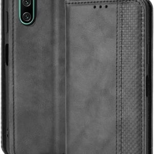 Husa de protectie flip pentru Sony Xperia 10 IV Atisijie, TPU/piele PU, negru, 6 inchi