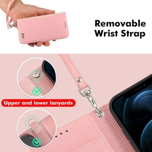 Husa de protectie flip pentru Wiko T10 5G Lairtte, piele PU/TPU, roz/bej, 6,5 inchi