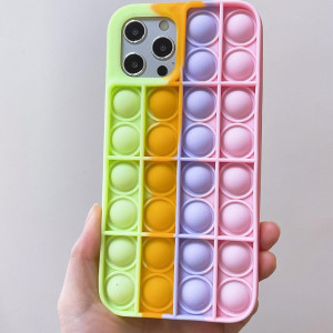 Husa de protectie pentru iPhone 11 Pop it KinderPub, silicon, multicolor, 6.1 inchi