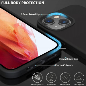 Husa de protectie pentru iPhone 14 NUOGIC, silicon, negru, 6,1 inchi - Img 5