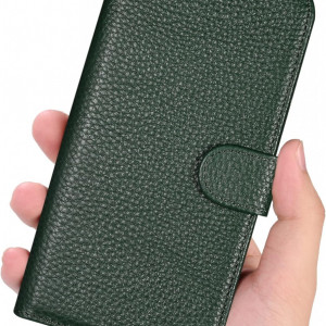 Husa de protectie pentru iPhone 14 Pro Case Case Collection, piele PU, verde, 6,1 inchi