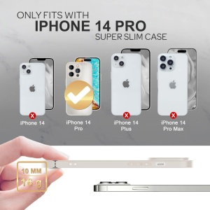 Husa de protectie pentru iPhone 14 Pro Nalia, silicon/sticla, alb/gri, 6,1 inchi