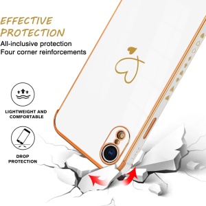 Husa de protectie pentru iPhone XR Newseego, silicon, alb/auriu, 6,1 inchi