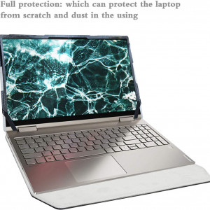 Husa de protectie pentru laptop Alapmk, pentru lenovo yoga C15 C6 C740-740IML de 15 , piele PU, negru - Img 3