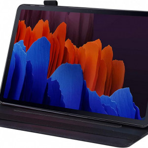 Husa de protectie pentru Samsung Galaxy Tab S8+/S8 Plus 2022 Vkooer, piele PU/TPU, negru/maro, 12,4 inchi
