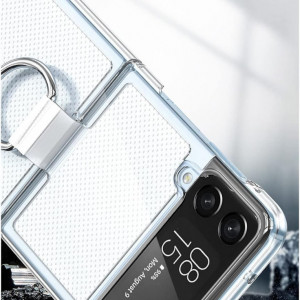 Husa de protectie pentru Samsung Galaxy Z Flip 4 5G STARRYNOVA, PC, transparent/argintiu - Img 4