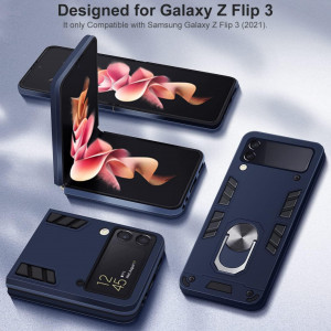Husa de protectie Samsung Galaxy Z Flip 3 QSEVNSQ, policarbonat, negru/albastru - Img 6
