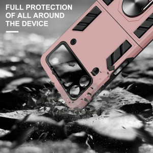 Husa de protectie Samsung Galaxy Z Flip 3 QSEVNSQ, policarbonat, roz/negru - Img 4