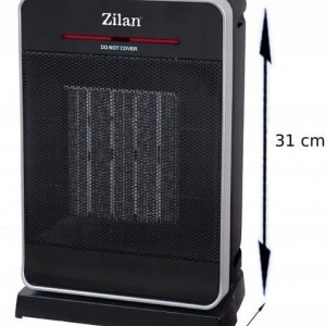 Incalzitor ceramic Zilan, 2000 W, negru, termostat, 19 x 15 x 31 cm - Img 2