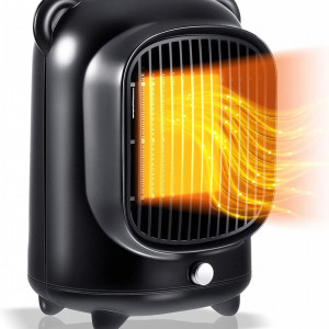 Incalzitor portabil cu ventilator Honoson, ABS, negru, 13,9 x 17,7 cm, 500 W - Img 1