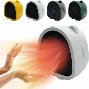 Incalzitor ventilator ceramic DERJLY, 500 W, alb, ABS, 13,2 X 10,2 X 13,4 cm - Img 1