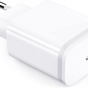 Incarcator USB C Luoatip, metal/plastic, alb/argintiu, 63 x 43 x 28 mm, 20W