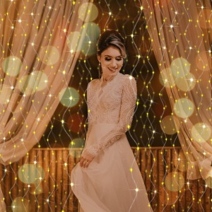 Instalatie tip perdea Malux, LED, plastic/cupru, alb cald, 3 x 3 m