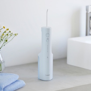 Irigator bucal Panasonic EW-DJ26-A303, aprox. 590kPa presiune apa, 5 trepte de presiune, portabil, 2duze incluse, Capacitate rezervor 200ml, Albastru, Resigilat, Grad A - Img 3