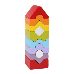 Jucarie Din Lemn Cubika, Set Constructii "Turn" - Img 2