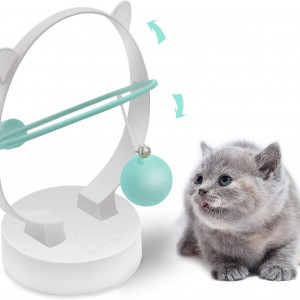 Jucarie interactiva pentru pisici Chinberski, plastic, alb/verde, 16 x 11,4 x 21 cm