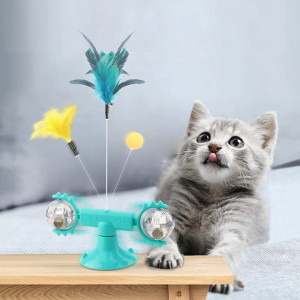 Jucarie interactiva pentru pisici GVAVIY, plastic, albastru/argintiu/galben - Img 8