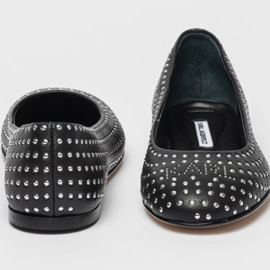 Karl Lagerfeld, Balerini cu tinte, Negru, Argintiu, 37, Resigilat, Grad B - Img 4