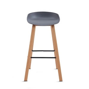 Kiwari Nok set 2 scaune, sezut PP/picioare metal aspect fag, 43x36x86cm, 5.4kg, capacitate 120kg, ergonomic, gri - Verificat A · Re-Bloom - Img 3