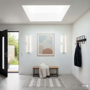 KRIM aplica perete cu baterii 47 cm, LED 4W 3000K dimmer tactil telecomanda, aluminiu mat, reincarcabil USB-C, alb - Verificat A · Re-Bloom - Img 3