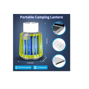 Lampa de camping reincarcabila OFOOR, rezistenta la apa, galben, 5.5x9 cm - Img 2