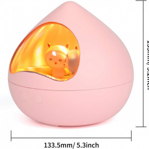 Lampa de noapte cu difuzor Bluetooth si rotatie de culoare RGB 360 °Aceshop Kids, ABS, roz, 133 x 133,5 mm - Img 3