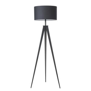 Lampadar Asmo, metal/tesatura, negru, 45 x 159 cm