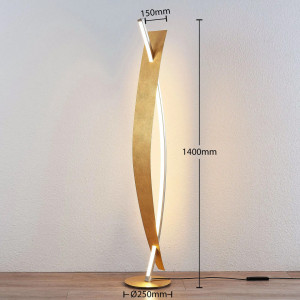 Lampadar Marija, LED, metal/plastic, auriu/argintiu, 25 x 140 cm - Img 4