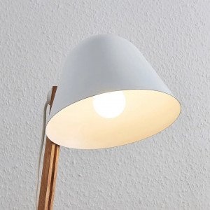 Lampadar Tetja, lemn/metal, natur/alb, 30 x 128 cm - Img 5