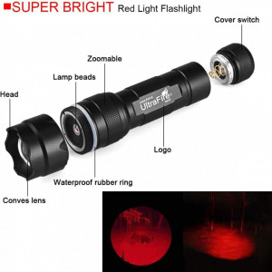 Lanterna de vanatoare cu viziune nocturna ULTRAFIRE, negru, LED, aluminiu, 13,3 x 2,5 x 3,3 cm - Img 7