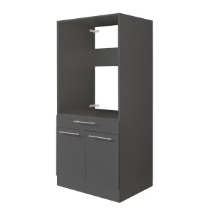 Laundreezy dulap masina de spalat 68x162x68 cm, 120 kg, sertare usi silentioase, picioare reglabile, PAL antracit - Verificat A · Re-Bloom