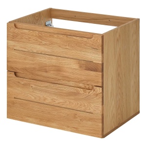 Lindersvik dulap pentru lavoar 60x54x46 cm, 2 sertare, fata stejar masiv finisaj natural, PAL furnirut - Verificat A · Re-Bloom