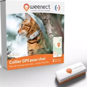 Localizator GPS anti-pierdere Weenect XS pentru pisici, alb-negru, Resigilat, Grad A