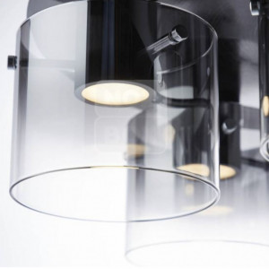 Lustra LED Beth III sticla /metal, 5 becuri, negru, diametru 530, 230 V, 5x8 W - Img 2