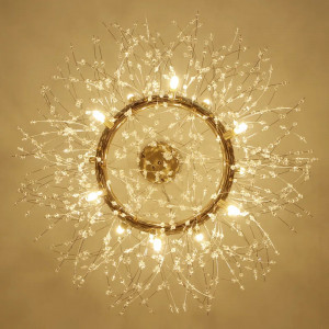 Lustra tip pendul Abdulkarim, 12 lumini, metal/cristal, auriu, 80 x 198 cm