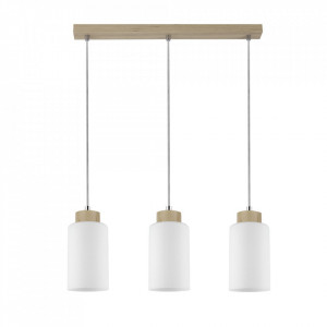 Lustra tip pendul Bosco V, lemn/sticla, 52 x 100 x 10 cm