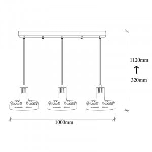 Lustra tip pendul Eva, metal, negru, 100 x 20 x 112 cm - Img 2