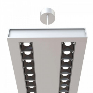 Lustra tip pendul Konstantin, LED, plastic/aluminiu, alb/argintiu, 119 x 16 x 3 cm - Img 2