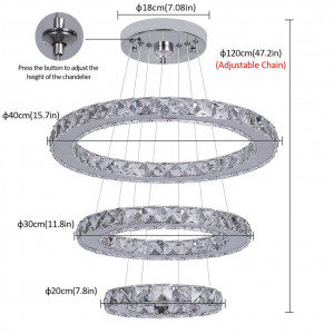 Candelabru LED , metal/cristal   ,trasparent, 20x40 x 40 cm 