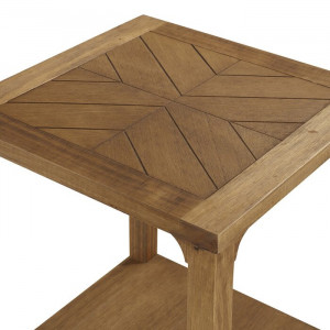 Masa Betts, lemn masiv/fabricat, maro, 61 x 46 x 46 cm - Img 2