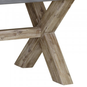 Masa Cardoza, lemn masiv/ blat de beton, 190 x 100 x 75.5 cm