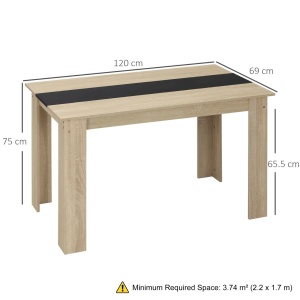 Masa de sufragerie Re-Bloom, PAL, 120x69x75 cm, 50 kg, lemn natural/negru - Verificat A · Re-Bloom - Img 3
