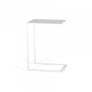 Masa laterala Ayvree, metal, alb, 60 x 32 x 43 cm