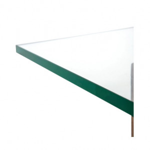 Masa laterala Bayamon, lemn/sticla, maro, 40 x 50 x 40 cm - Img 2
