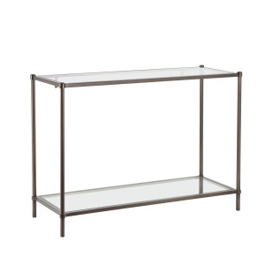 Masa tip consola Guido Maria Kretschmer Home&Living, metal/sticla, maro/transparent, 41 x 110 x 78,6 cm