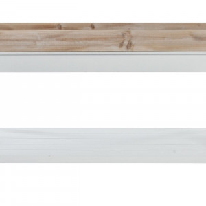 Masuta laterala cu tava detasabila Flair Riviera, MDF/lemn masiv, alb/natur, 100 x 50 x 55 cm