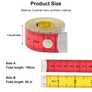 Metru de croitorie Tuknn, piele/plastic, multicolor, 150 x 1,9 cm