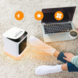 Mini incalzitor ventilator ceramic Meiyuki, alb, 800 W, 13 x 13 x 16,7 cm